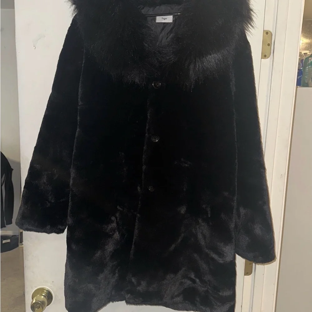 Black Faux Fur Coat - Picture 2 of 4